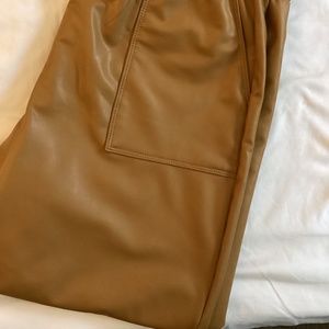 Express Faux leather jogger pants brown color size medium